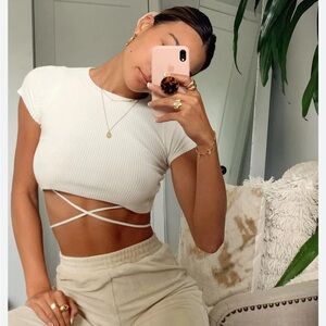 Princess Polly Amita Crop Top White Size US 4